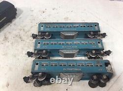 Lionel 1666 Prewar Metal Set and 3 Prewar Passenger Car