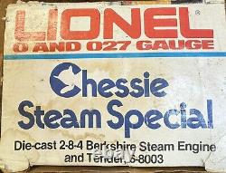 Lionel 6-8003 Chessie Steam Special & 5 Passenger Cars & Dining Car See Details