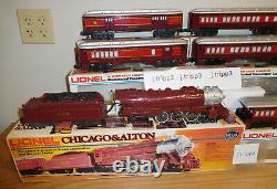 Lionel 6-8101 Chicago & Alton Hudson Locomotive Passenger Cars O Gauge Train Set