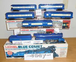 Lionel 6-8801 Blue Comet Cnj Steam Locomotive 5 Car Passenger O Gauge Train Set