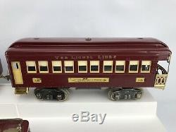 Lionel Prewar Super Motor Standard Gauge Train, Locomotive N0.8e, 337, 338 Cars