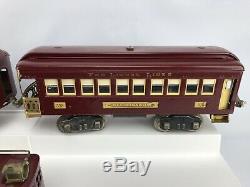 Lionel Prewar Super Motor Standard Gauge Train, Locomotive N0.8e, 337, 338 Cars