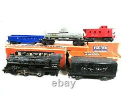 Lionel Scout Set with 1001 Steam Engine 1001T Tender & Freight Cars Postwar Trains