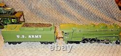 Lionel U. S. Army WWII Troop Train Set with MTH Double Jeep Flat-Bed Car Upgrade