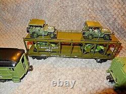 Lionel U. S. Army WWII Troop Train Set with MTH Double Jeep Flat-Bed Car Upgrade