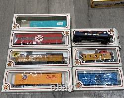 Lot Of 7 HO SCALE Bachman Electric Trains withPower Pack, Track Sets & Extras