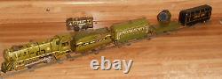 MARX ARMY 897 LITHOGRAPH WIND-UP METAL LOCOMOTIVE TRAIN WithCARS & EXTRA'S! WORKS