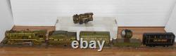 MARX ARMY 897 LITHOGRAPH WIND-UP METAL LOCOMOTIVE TRAIN WithCARS & EXTRA'S! WORKS