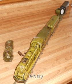 MARX ARMY 897 LITHOGRAPH WIND-UP METAL LOCOMOTIVE TRAIN WithCARS & EXTRA'S! WORKS