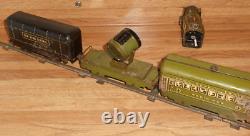 MARX ARMY 897 LITHOGRAPH WIND-UP METAL LOCOMOTIVE TRAIN WithCARS & EXTRA'S! WORKS