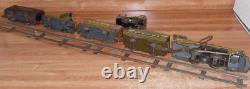 MARX ARMY 897 LITHOGRAPH WIND-UP METAL LOCOMOTIVE TRAIN WithCARS & EXTRA'S! WORKS