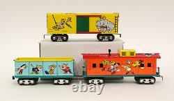 MARX TRAINS O GA #10934WD MICKEY MOUSE METEOR 0-4-0 LOCOMOTIVE With 3 FREIGHT CARS