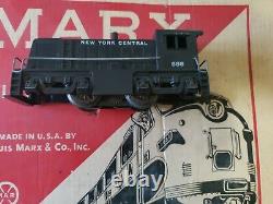 MARX USA Diesel Type ELECTRIC TRAIN New York Central Locomotive Track Cars