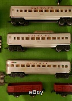 MARX USA Diesel Type ELECTRIC TRAIN SET Santa Fe Locomotive Track Cars O Scale