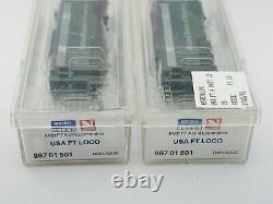 MICRO TRAINS #98701501 LOT of 2 N Scale EMD FT LOCOMOTIVES USA STATE CARS