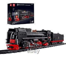 MOULD KING 12003 + 12003CX QJ Steam Train Locomotive with Extension Car Set MOC