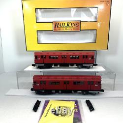 MTH RailKing 30-2727-3 MTA Red R-12 Non-Powered 2-Car Subway Add On Set O Used