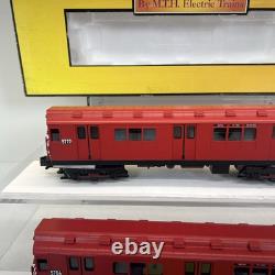 MTH RailKing 30-2727-3 MTA Red R-12 Non-Powered 2-Car Subway Add On Set O Used