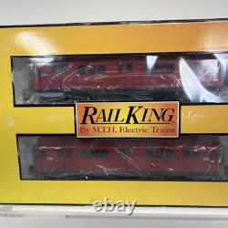 MTH RailKing 30-2727-3 MTA Red R-12 Non-Powered 2-Car Subway Add On Set O Used