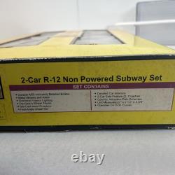 MTH RailKing 30-2727-3 MTA Red R-12 Non-Powered 2-Car Subway Add On Set O Used