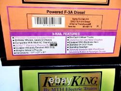 MTH Railking Santa-Fe F-3 Dual Motored Diesel & Three Passenger Cars-Protosounds