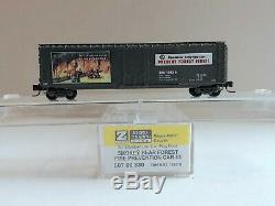 Micro Trains Z Scale Smokey Bear Fire Prevention Locomotive and 3 car lot