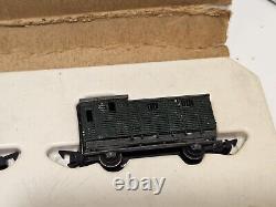 MiniTrix Electric Train Set #1902 Steam Engine Locomotive Freight Cars With Track