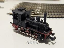 MiniTrix Electric Train Set #1902 Steam Engine Locomotive Freight Cars With Track