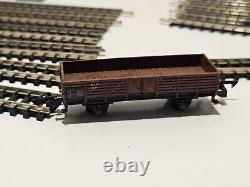 MiniTrix Electric Train Set #1902 Steam Engine Locomotive Freight Cars With Track