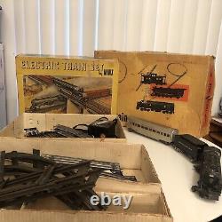 Mixed Model Train Set Lot With Transformer And O Tracks Locomotive Tender Train