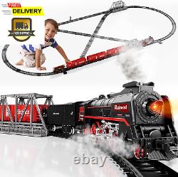 Model Train Set, Electric Toy Train with 3 Way Smoke Locomotive, 5 Train Cars, L