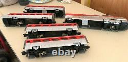 Model trains, 0 gage MTH AEROTRAIN sample#9721, plus 4 cars, lights, runs, set