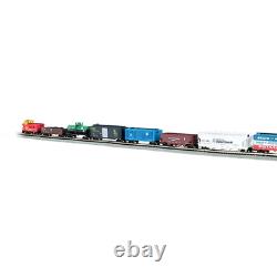 N Scale 68-Piece Electric Train Set with 4-8-4 Locomotive, Freight Cars, and Tra