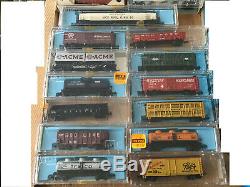 N Scale Gauge Model Railroad Train Lot Locomotives, Buildings Cars switches etc