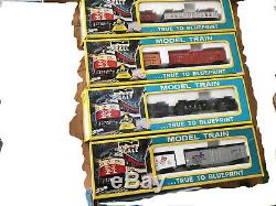 N Scale Gauge Model Railroad Train Lot Locomotives, Buildings Cars switches etc