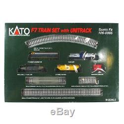 N Scale Kato F7 TRAIN SET with UNITRACK SANTA FE Locomotive & 4 Cars, 106-0005