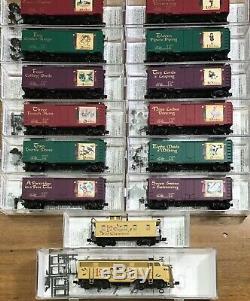 N Scale Micro-trains 12 Days Of Christmas Cars & Locomotive & Caboose