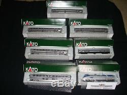 New Kato Amtrak HO Scale Phase IV b Train Car Set with GE P42 Vb #91 Engine