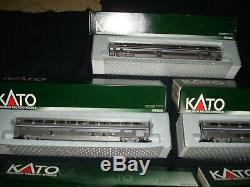 New Kato Amtrak HO Scale Phase IV b Train Car Set with GE P42 Vb #91 Engine