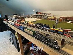 O Scale Train Set Buildings Bridges Cars Locomotive Tracks Fast Track Not HO