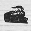Outdoor Train Steam Locomotive Wall Art Black Pvc Railroad Decor Train Car