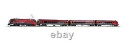 PIKO HO 58131 Railjet Train Set Rh 1216 Electric Locomotive + 3 Cars ÖBB V