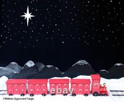 Pottery Barn Kids Wooden Train Advent Calendar -nib- All Aboard For Fun Décor