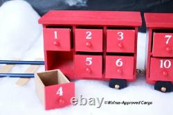 Pottery Barn Kids Wooden Train Advent Calendar -nib- All Aboard For Fun Décor