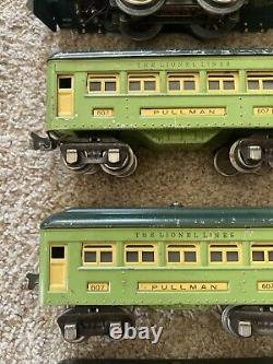 Prewar Lionel 253 Locomotive, 607 Pullman, 608 Observation Car, Train Lot