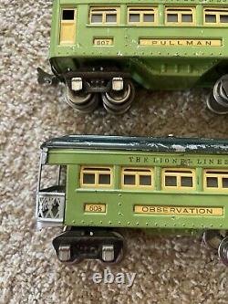 Prewar Lionel 253 Locomotive, 607 Pullman, 608 Observation Car, Train Lot