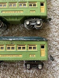 Prewar Lionel 253 Locomotive, 607 Pullman, 608 Observation Car, Train Lot