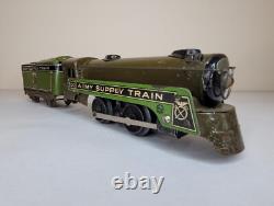Prewar Marx Army Supply Train #500 Locomotive & Tender, Radio Car, Official Car