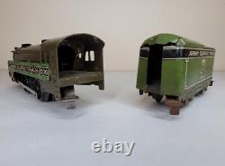 Prewar Marx Army Supply Train #500 Locomotive & Tender, Radio Car, Official Car