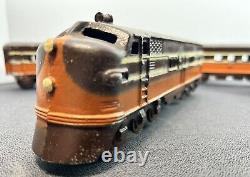 RARE Mid West Plating Aluminum Toy Railroad Train 3 Cars & Locomotive Freeport